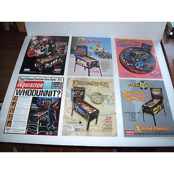 NOS Pinball FLYERS Lord Of The Rings Sopranos Radical Hurricane Who Dunnit #2 - Picture 1 of 2